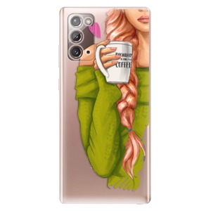 Odolné silikonové pouzdro iSaprio - My Coffe and Redhead Girl na mobil Samsung Galaxy Note 20