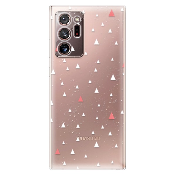 Odolné silikonové pouzdro iSaprio - Abstract Triangles 02 - white - Samsung Galaxy Note 20 Ultra