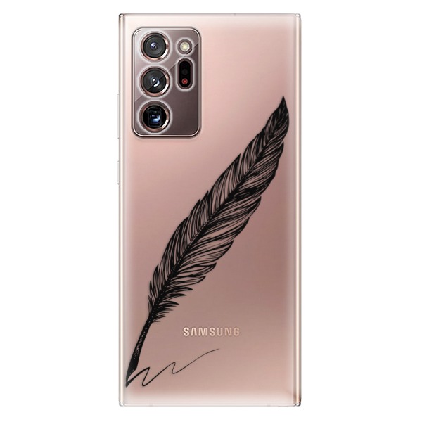 Odolné silikonové pouzdro iSaprio - Writing By Feather - black - Samsung Galaxy Note 20 Ultra