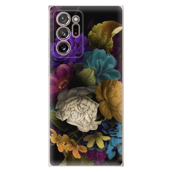 Odolné silikonové pouzdro iSaprio - Dark Flowers - Samsung Galaxy Note 20 Ultra