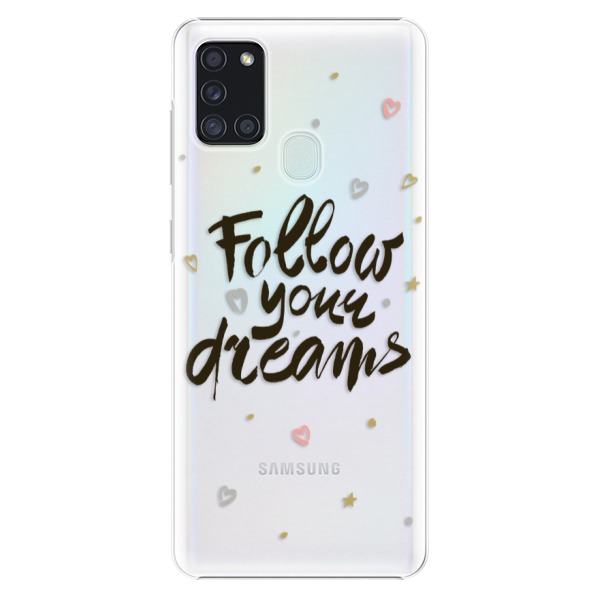 Plastové pouzdro iSaprio - Follow Your Dreams - black - Samsung Galaxy A21s