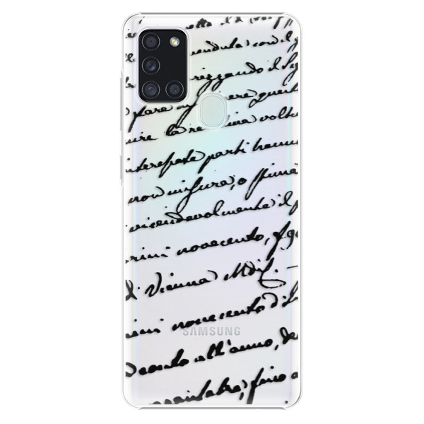 Plastové pouzdro iSaprio - Handwriting 01 - black - Samsung Galaxy A21s