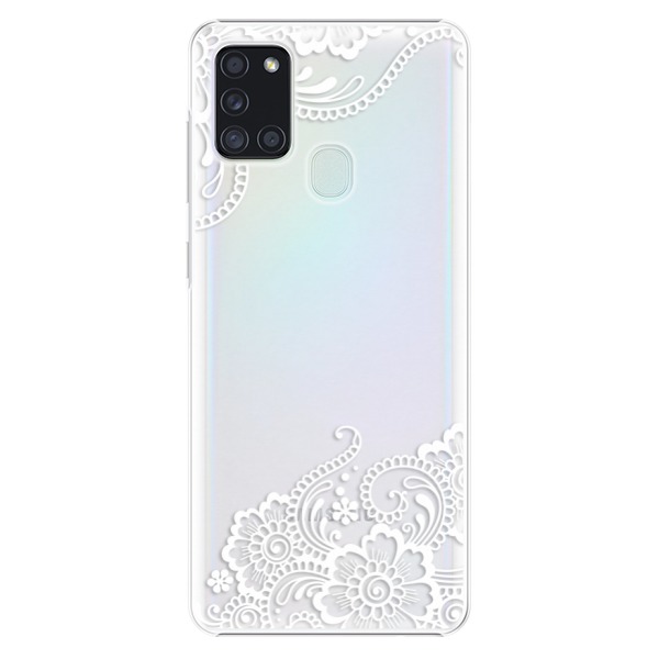 Plastové pouzdro iSaprio - White Lace 02 - Samsung Galaxy A21s