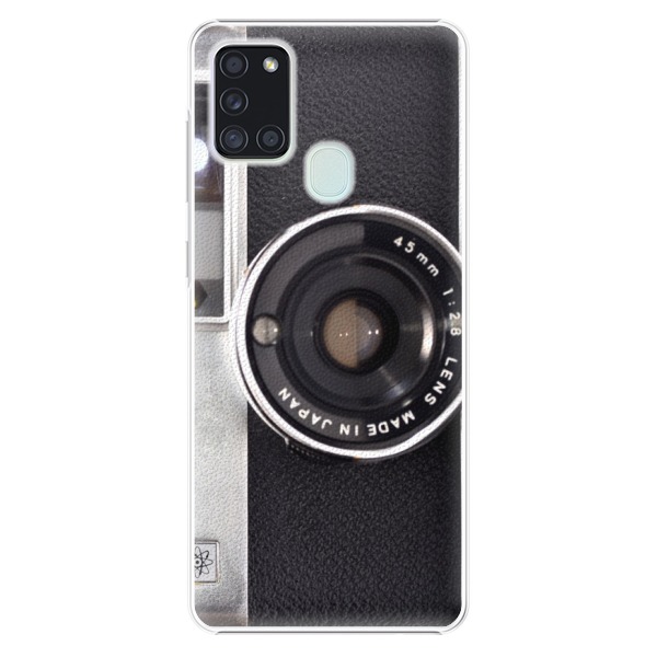 Plastové pouzdro iSaprio - Vintage Camera 01 na mobil Samsung Galaxy A21s (Plastový kryt, obal, pouzdro iSaprio - Vintage Camera 01 na mobilní telefon Samsung Galaxy A21s)