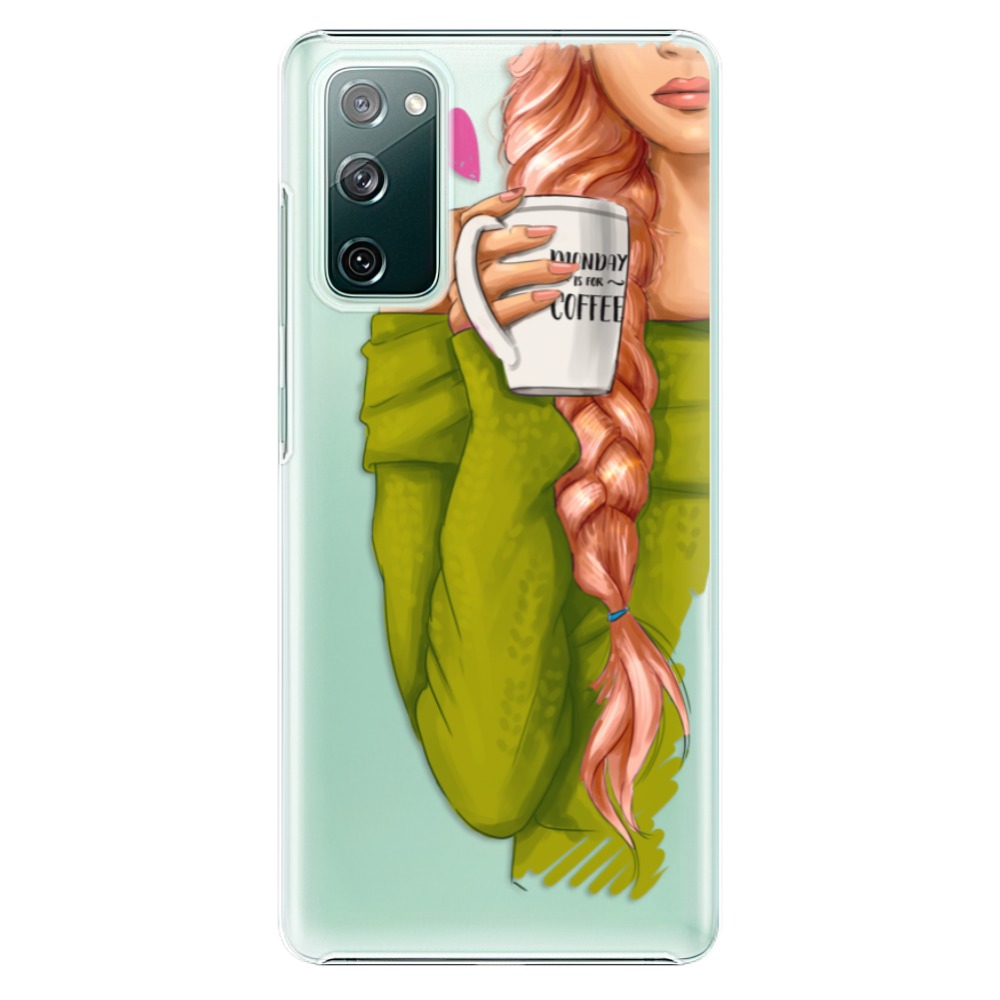 Plastové pouzdro iSaprio - My Coffe and Redhead Girl - Samsung Galaxy S20 FE