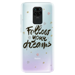Plastové pouzdro iSaprio - Follow Your Dreams - black na mobil Xiaomi Redmi Note 9