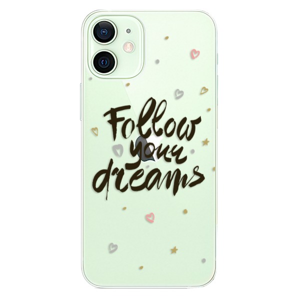 Plastové pouzdro iSaprio - Follow Your Dreams - black - iPhone 12 mini