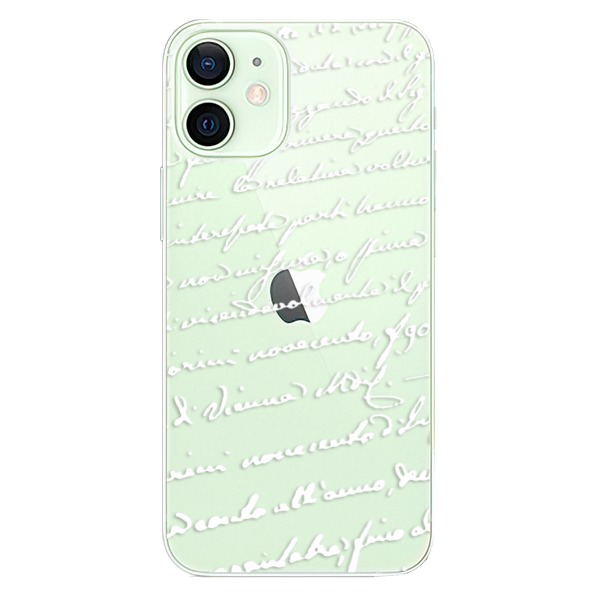 Plastové pouzdro iSaprio - Handwriting 01 - white - iPhone 12 mini