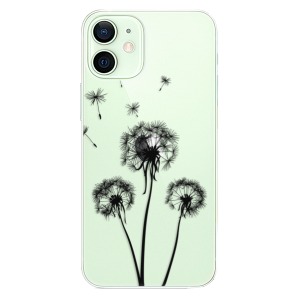 Plastové pouzdro iSaprio - Three Dandelions - black na mobil Apple iPhone 12 Mini