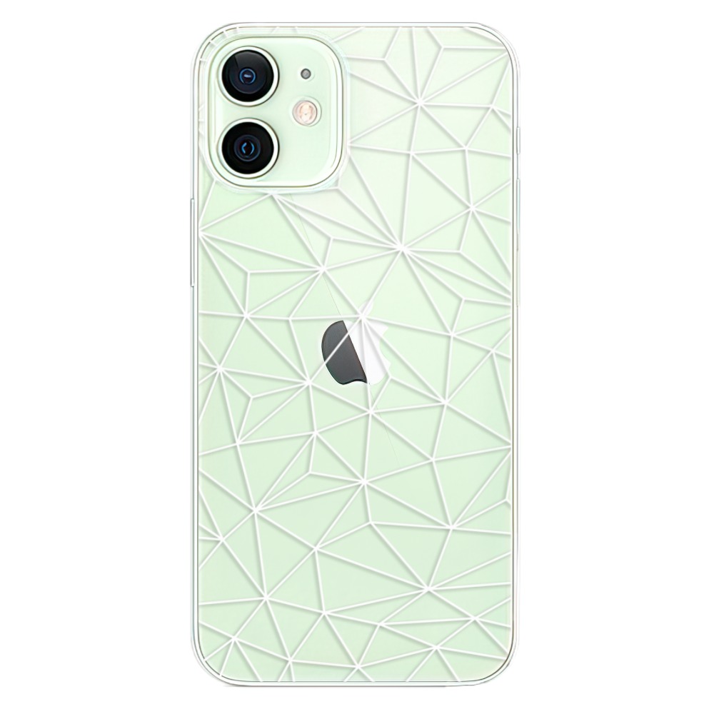 Plastové pouzdro iSaprio - Abstract Triangles 03 - white - iPhone 12
