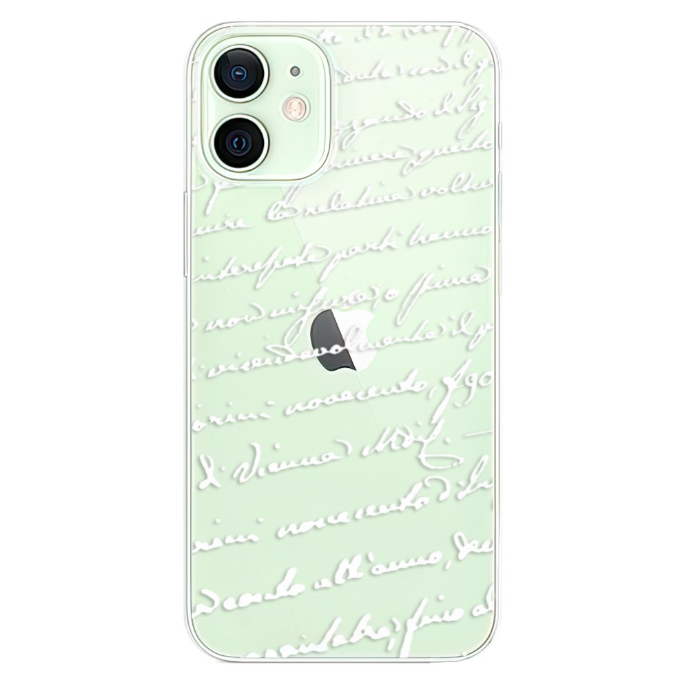 Plastové pouzdro iSaprio - Handwriting 01 - white - iPhone 12