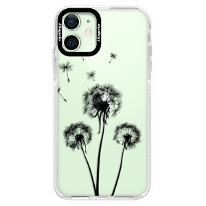 Silikonové pouzdro Bumper iSaprio - Three Dandelions - black na mobil Apple iPhone 12