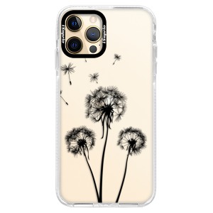 Silikonové pouzdro Bumper iSaprio - Three Dandelions - black na mobil Apple iPhone 12 Pro Max