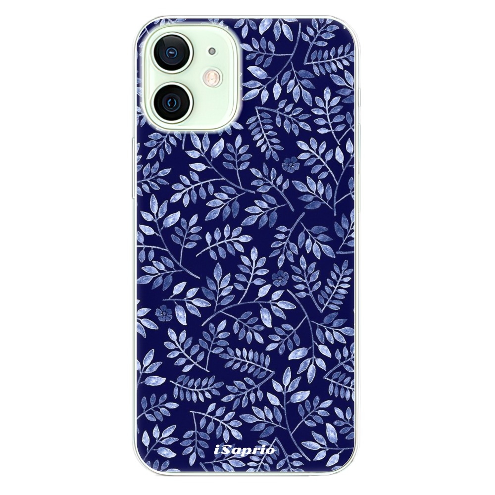 Odolné silikonové pouzdro iSaprio - Blue Leaves 05 - iPhone 12 mini