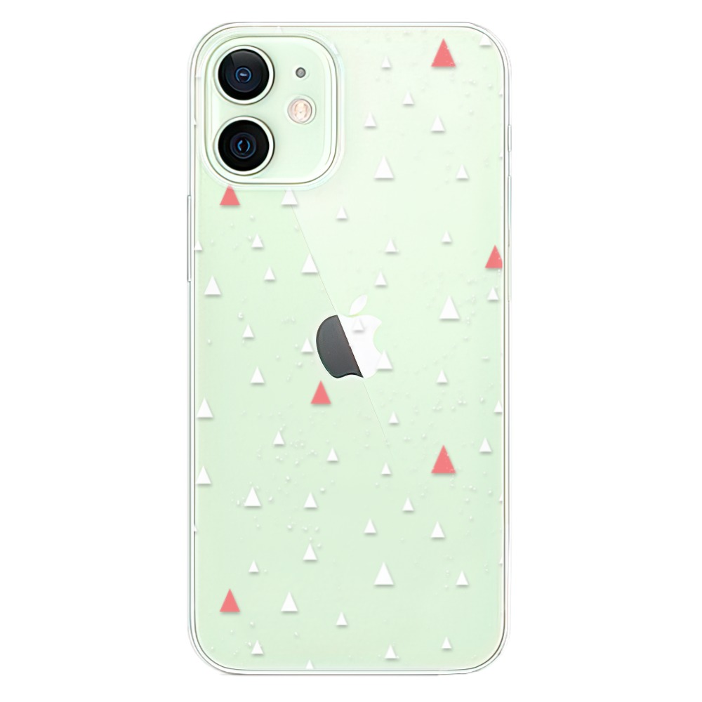 Odolné silikonové pouzdro iSaprio - Abstract Triangles 02 - white - iPhone 12 mini
