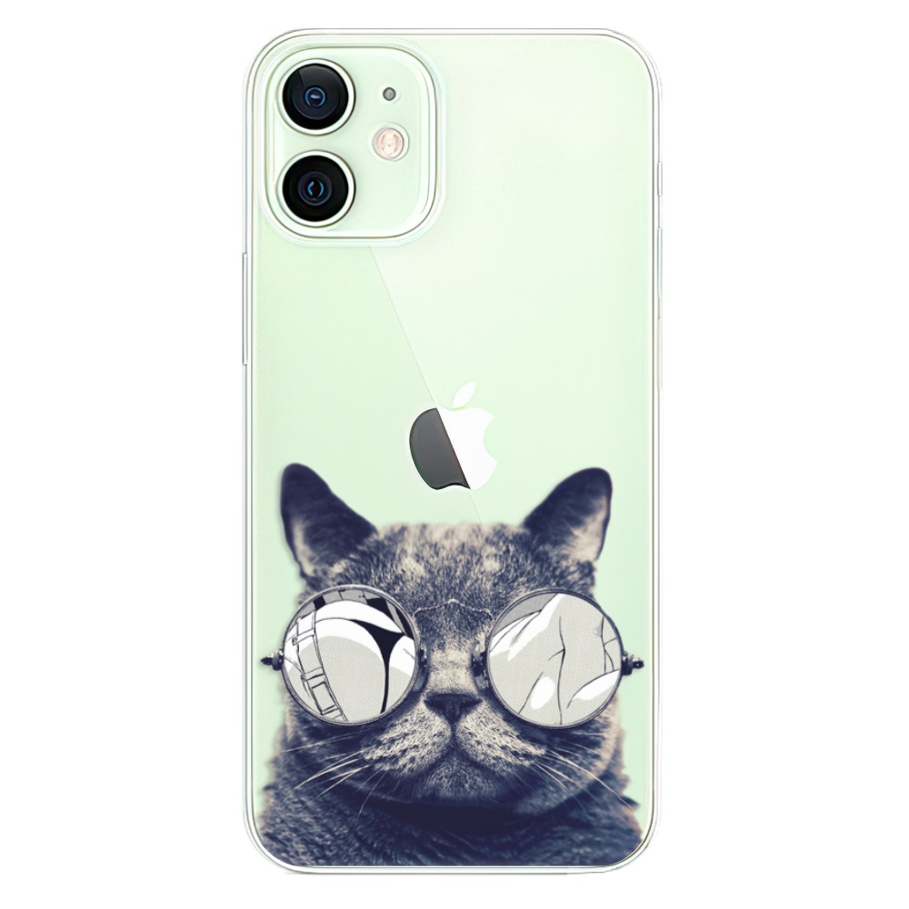 Odolné silikonové pouzdro iSaprio - Crazy Cat 01 na mobil Apple iPhone 12 Mini (Odolný silikonový kryt, obal, pouzdro iSaprio - Crazy Cat 01 na mobilní telefon Apple iPhone 12 Mini)