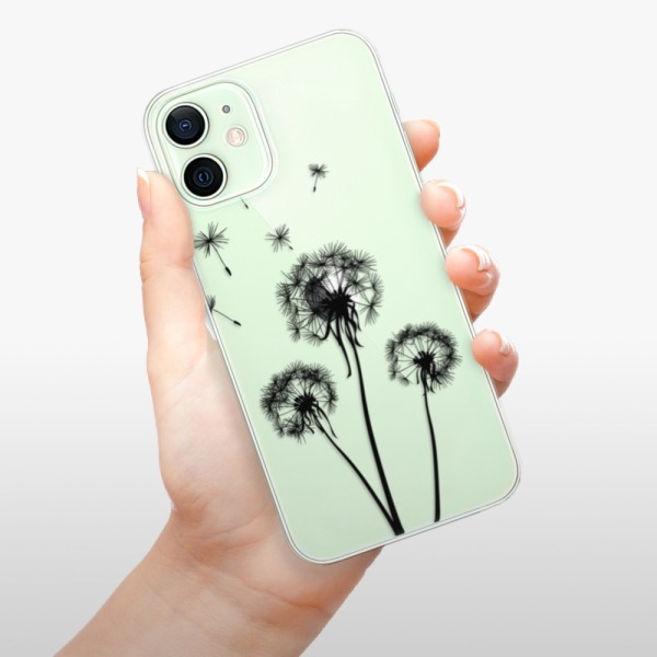 Silikonové pouzdro iSaprio - Apple iPhone 12 Mini - Three Dandelions black