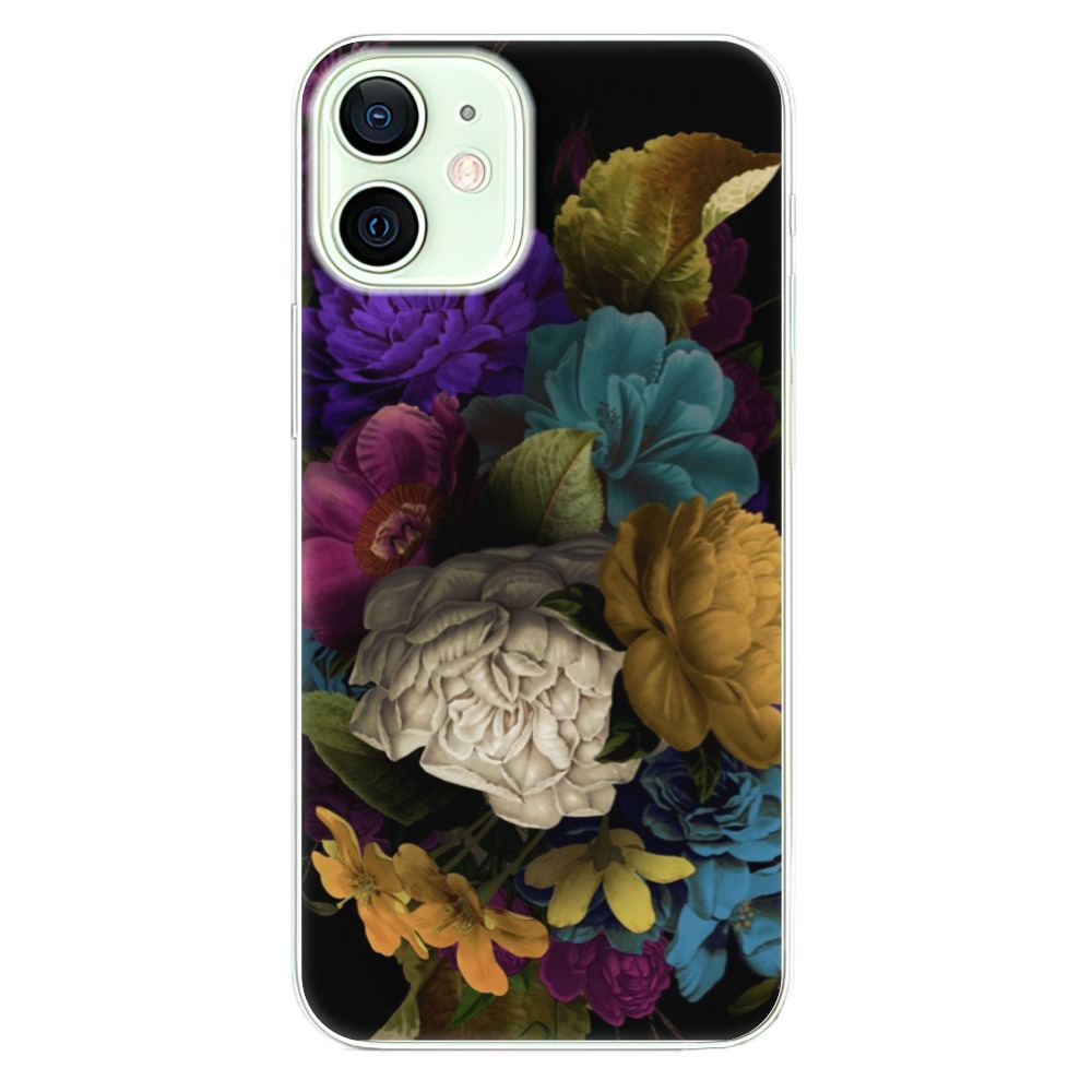 Odolné silikonové pouzdro iSaprio - Dark Flowers na mobil Apple iPhone 12 Mini (Odolný silikonový kryt, obal, pouzdro iSaprio - Dark Flowers na mobilní telefon Apple iPhone 12 Mini)