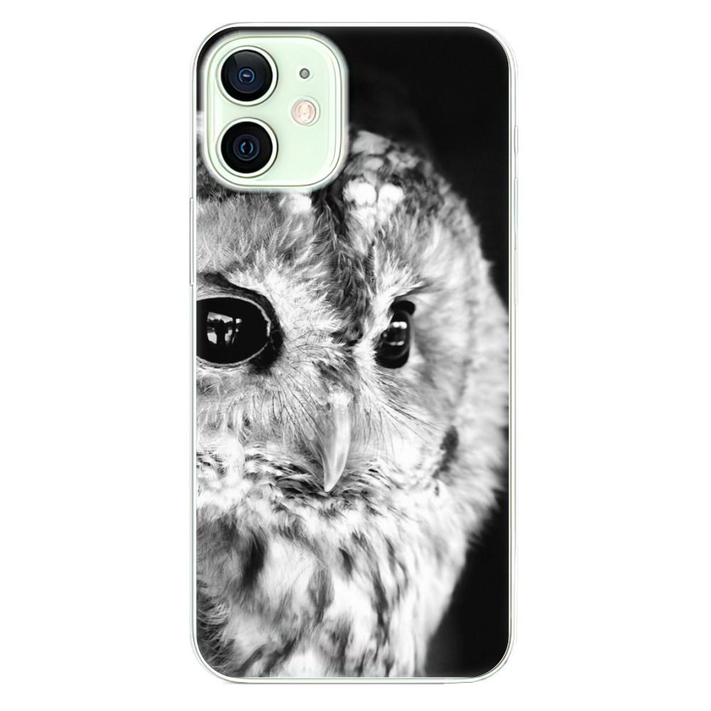 Odolné silikonové pouzdro iSaprio - BW Owl - iPhone 12 mini