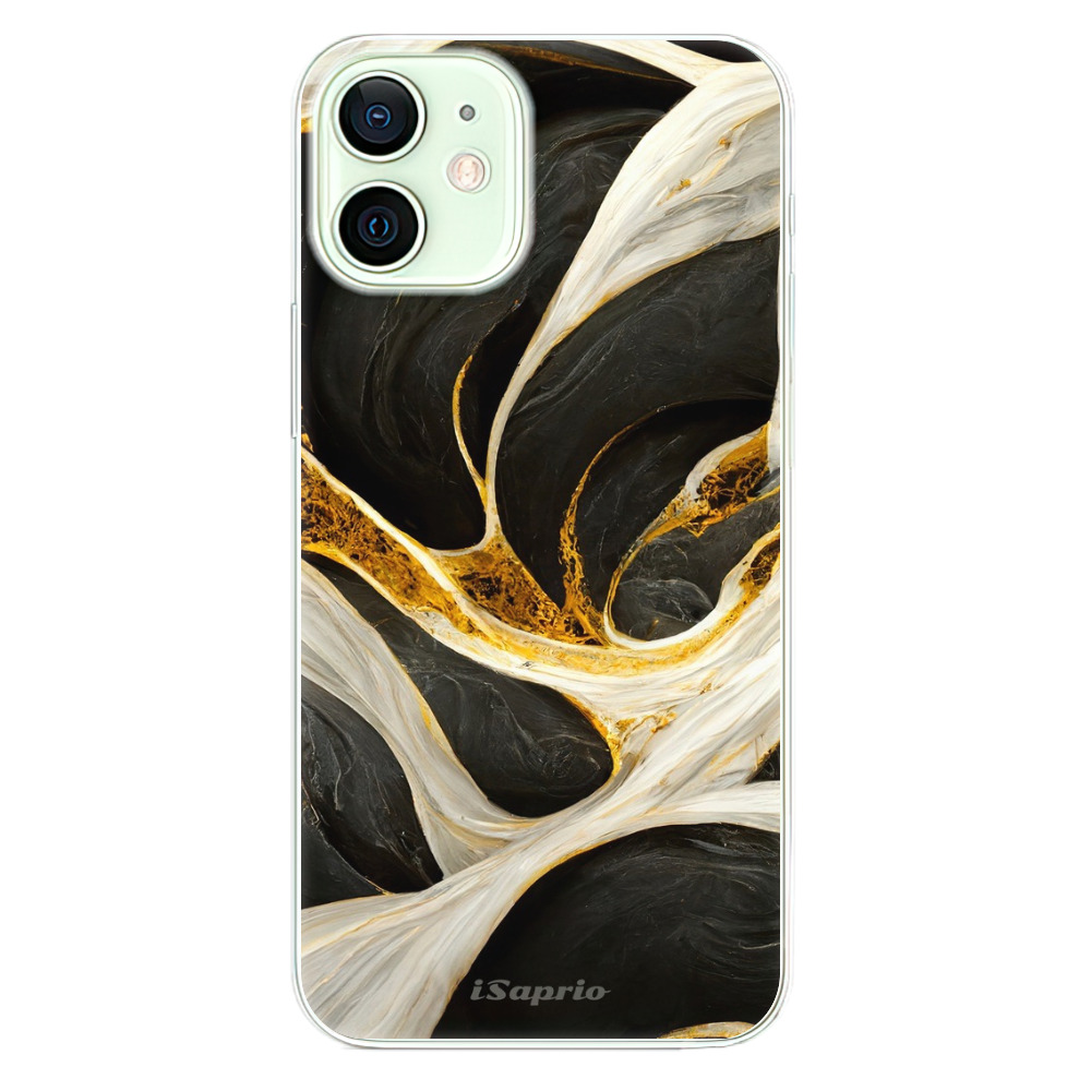 Odolné silikonové pouzdro iSaprio - Black and Gold - iPhone 12 mini