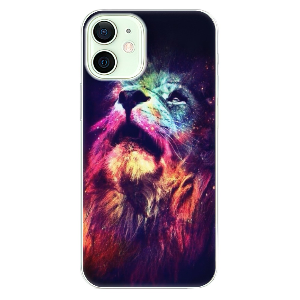 Odolné silikonové pouzdro iSaprio - Lion in Colors na mobil Apple iPhone 12 (Odolný silikonový kryt, obal, pouzdro iSaprio - Lion in Colors na mobilní telefon Apple iPhone 12)