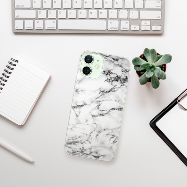 Silikonové pouzdro iSaprio - Apple iPhone 12 - White Marble 01
