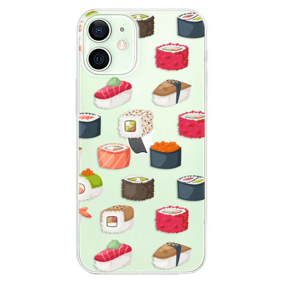 Odolné silikonové pouzdro iSaprio - Sushi Pattern na mobil Apple iPhone 12 (Odolný silikonový kryt, obal, pouzdro iSaprio - Sushi Pattern na mobilní telefon Apple iPhone 12)