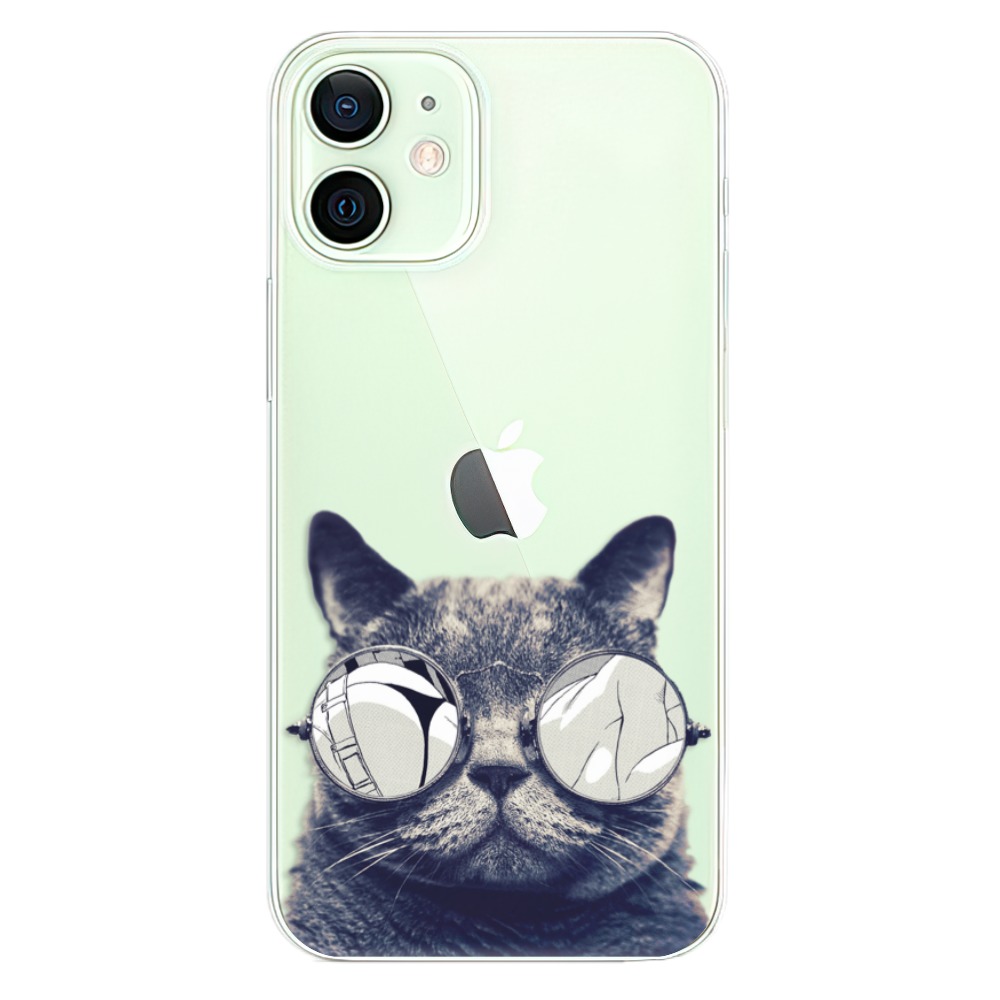 Odolné silikonové pouzdro iSaprio - Crazy Cat 01 na mobil Apple iPhone 12 (Odolný silikonový kryt, obal, pouzdro iSaprio - Crazy Cat 01 na mobilní telefon Apple iPhone 12)