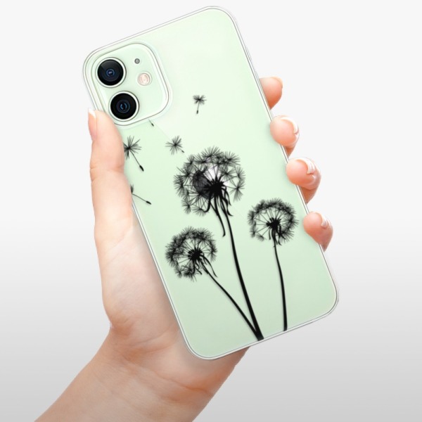 Silikonové pouzdro iSaprio - Apple iPhone 12 - Three Dandelions black