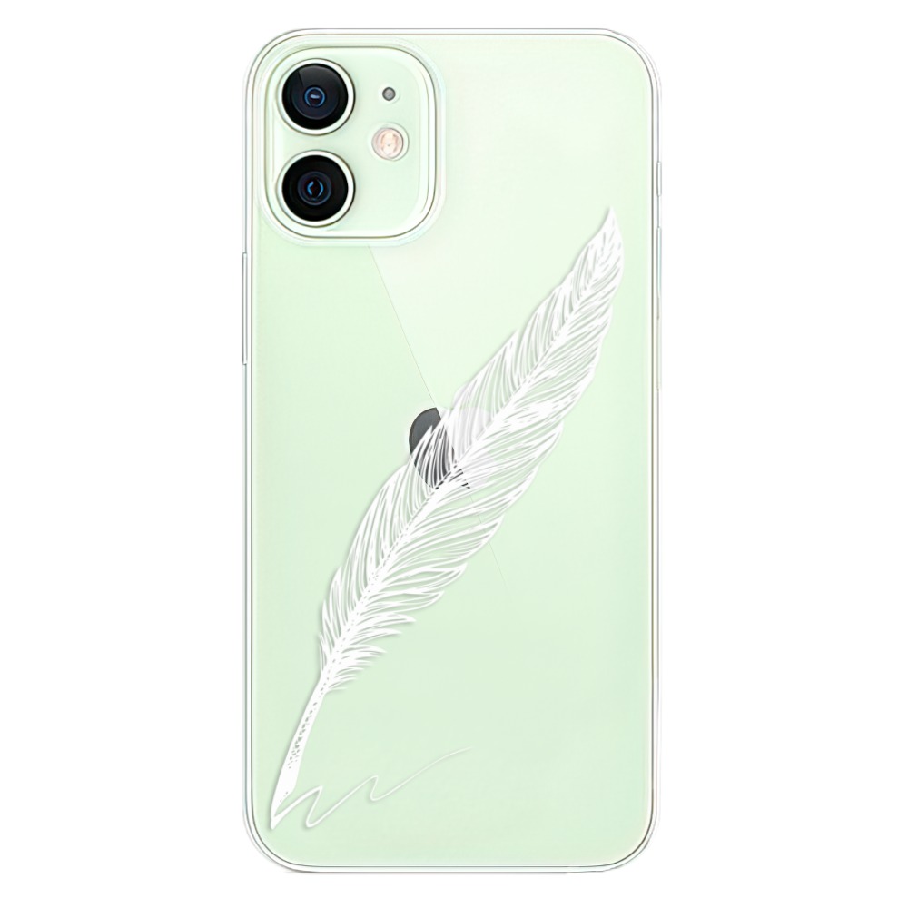 Odolné silikonové pouzdro iSaprio - Writing By Feather - white - iPhone 12
