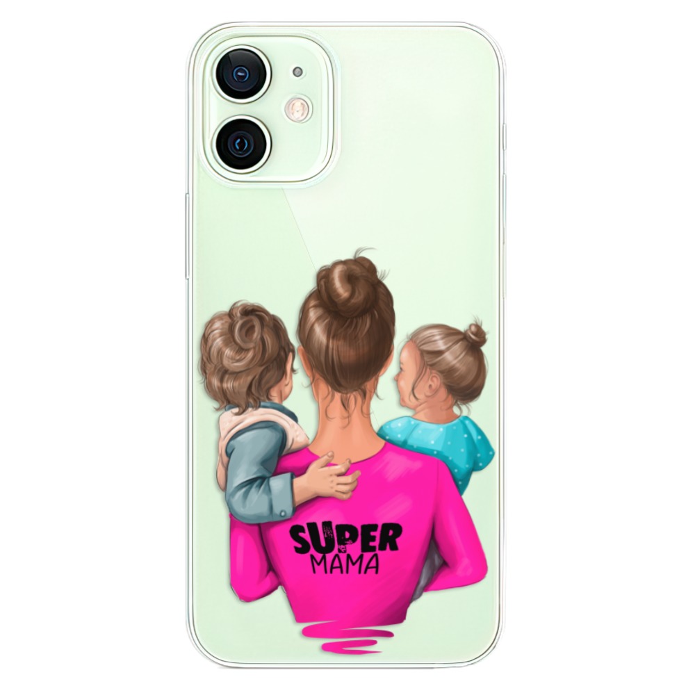 Odolné silikonové pouzdro iSaprio - Super Mama - Boy and Girl - iPhone 12