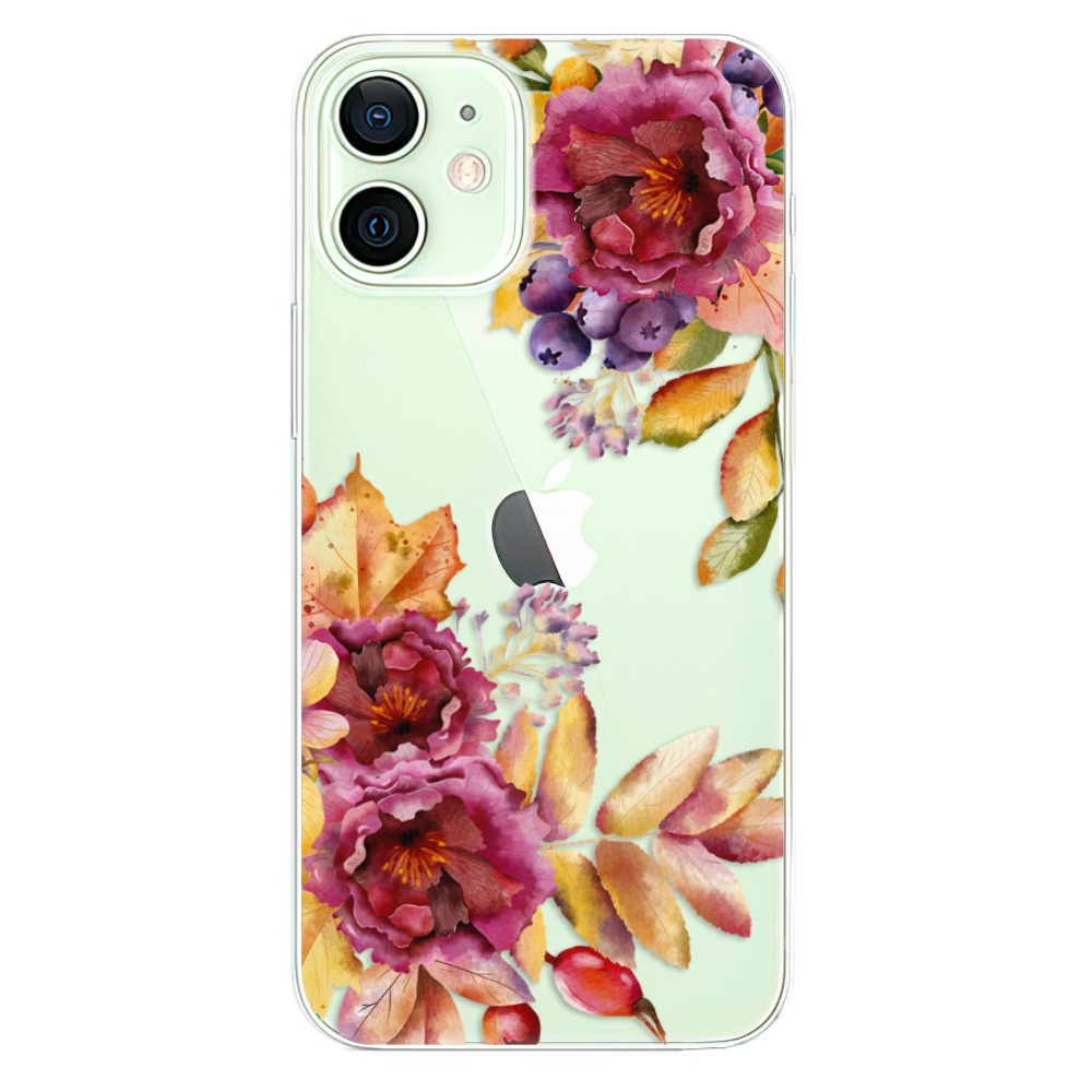 Odolné silikonové pouzdro iSaprio - Fall Flowers na mobil Apple iPhone 12 (Odolný silikonový kryt, obal, pouzdro iSaprio - Fall Flowers na mobilní telefon Apple iPhone 12)