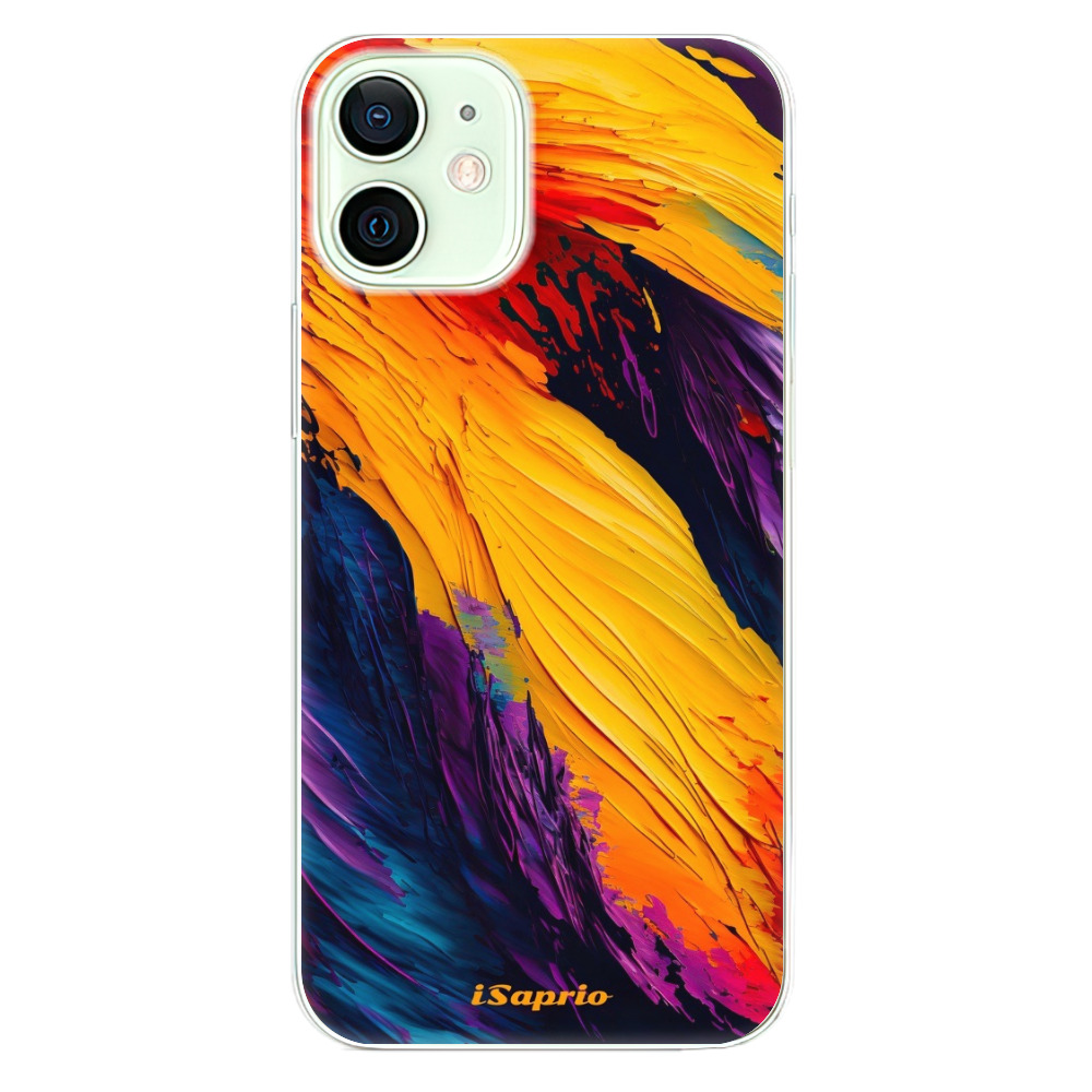 Odolné silikonové pouzdro iSaprio - Orange Paint - iPhone 12