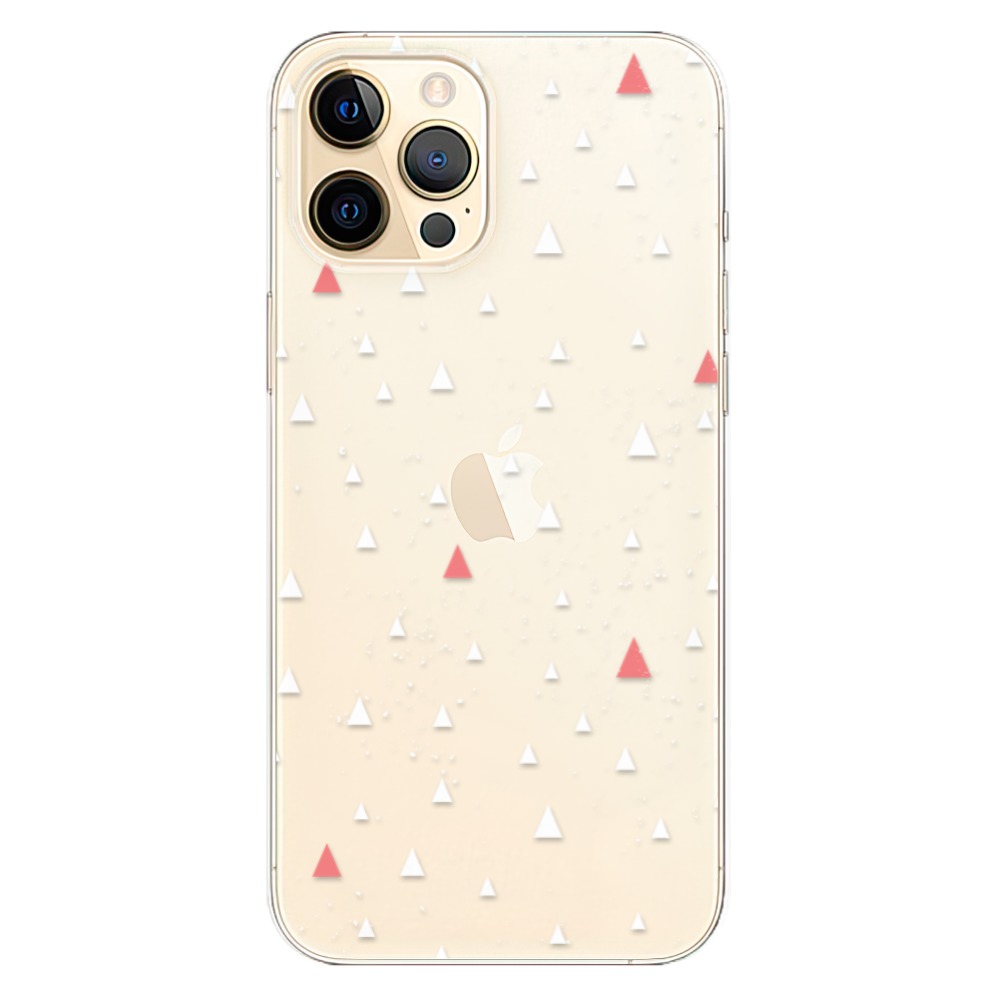 Odolné silikonové pouzdro iSaprio - Abstract Triangles 02 - white - iPhone 12 Pro