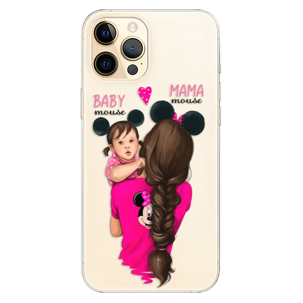 Odolné silikonové pouzdro iSaprio - Mama Mouse Brunette and Girl - iPhone 12 Pro