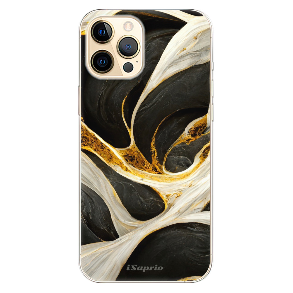 Odolné silikonové pouzdro iSaprio - Black and Gold - iPhone 12 Pro