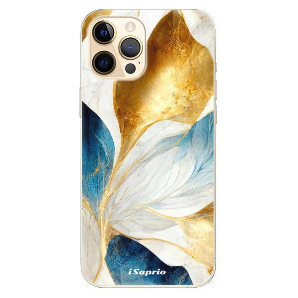 Odolné silikonové pouzdro iSaprio - Blue Leaves - iPhone 12 Pro