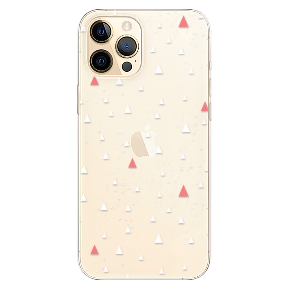 Odolné silikonové pouzdro iSaprio - Abstract Triangles 02 - white - iPhone 12 Pro Max