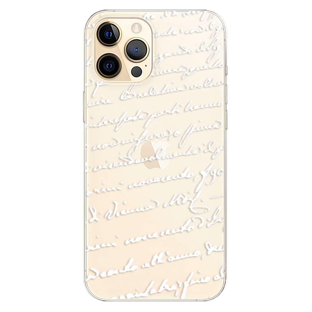 Odolné silikonové pouzdro iSaprio - Handwriting 01 - white - iPhone 12 Pro Max
