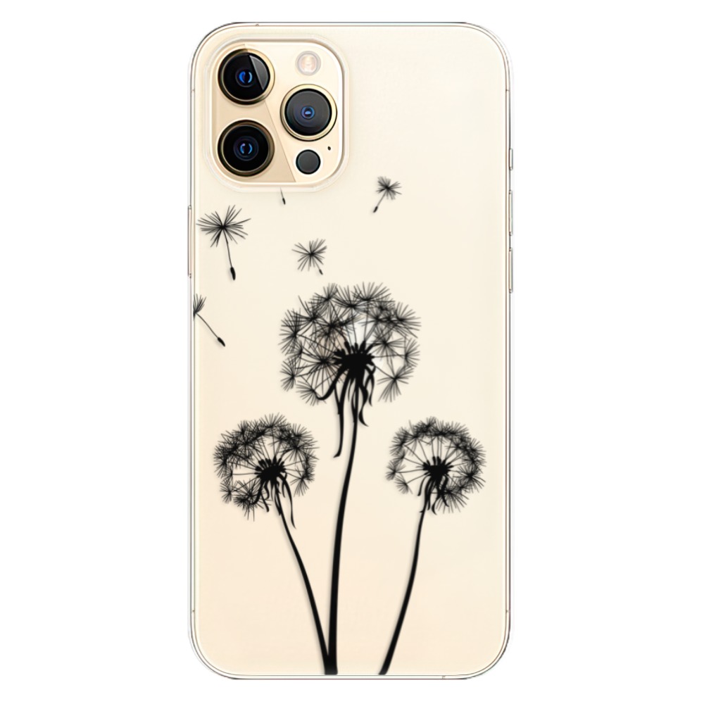 Odolné silikonové pouzdro iSaprio - Three Dandelions - black - iPhone 12 Pro Max