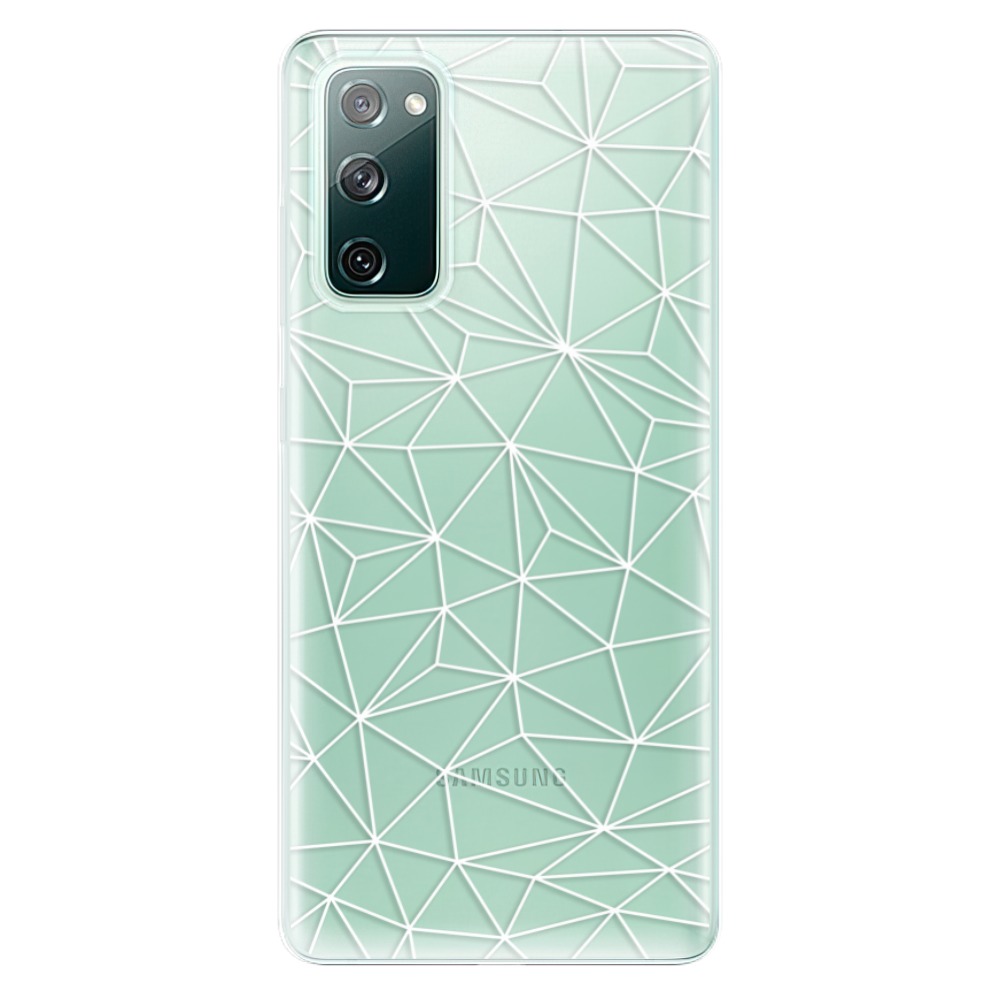Odolné silikonové pouzdro iSaprio - Abstract Triangles 03 - white - Samsung Galaxy S20 FE