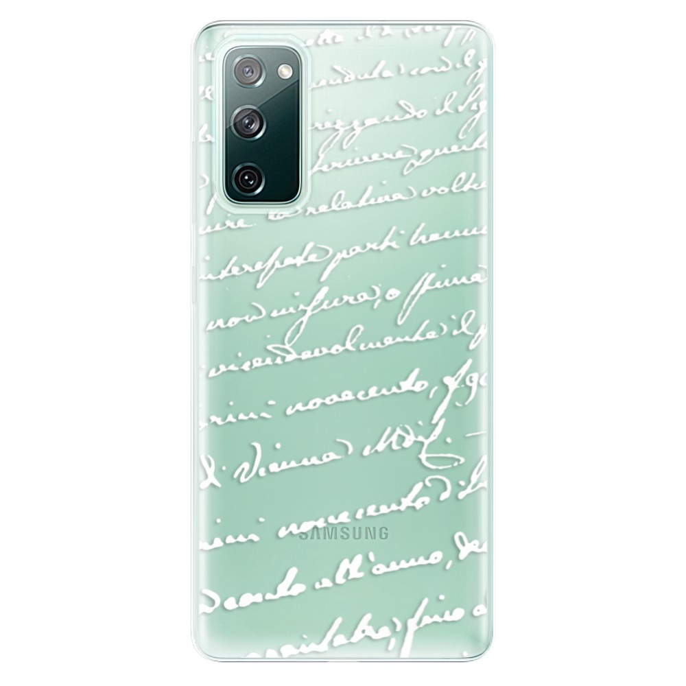 Odolné silikonové pouzdro iSaprio - Handwriting 01 - white - Samsung Galaxy S20 FE