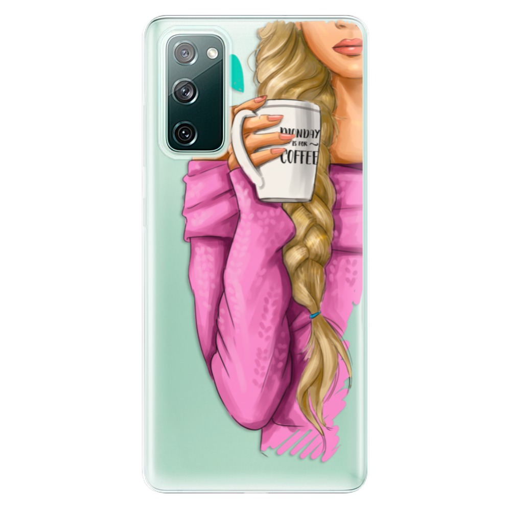 Odolné silikonové pouzdro iSaprio - My Coffe and Blond Girl - Samsung Galaxy S20 FE