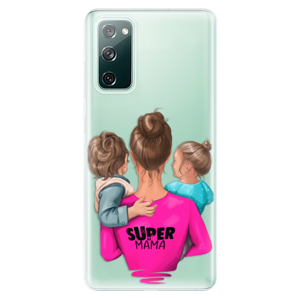 Odolné silikonové pouzdro iSaprio - Super Mama - Boy and Girl - Samsung Galaxy S20 FE