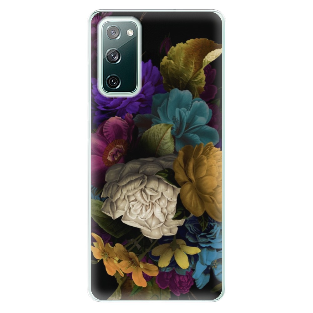 Odolné silikonové pouzdro iSaprio - Dark Flowers - Samsung Galaxy S20 FE