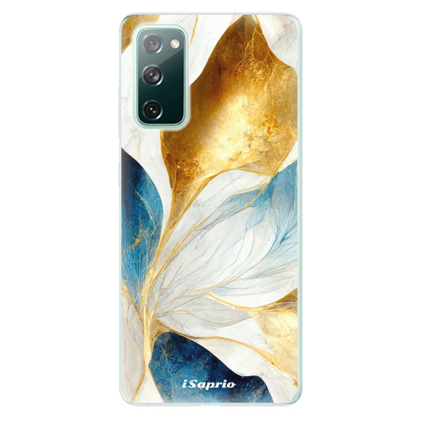 Odolné silikonové pouzdro iSaprio - Blue Leaves - Samsung Galaxy S20 FE