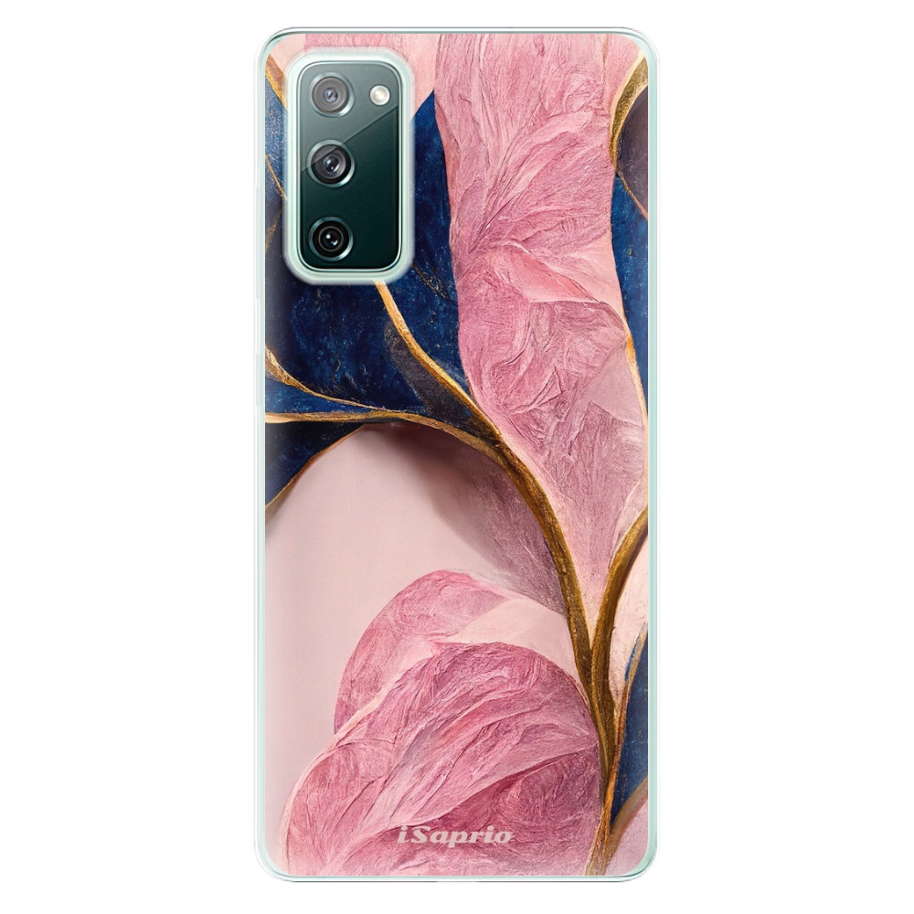 Odolné silikonové pouzdro iSaprio - Pink Blue Leaves - Samsung Galaxy S20 FE