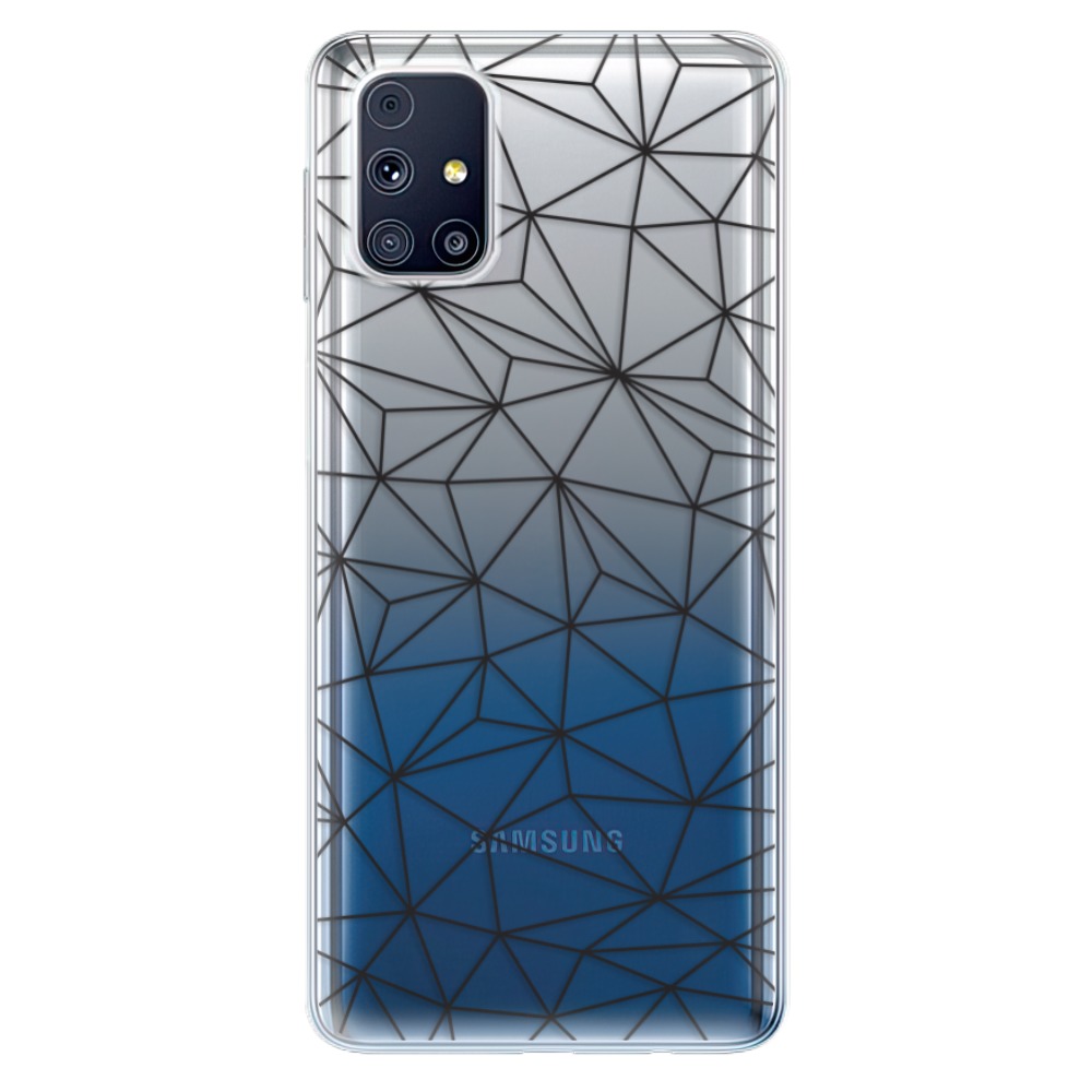 Odolné silikonové pouzdro iSaprio - Abstract Triangles 03 - black - Samsung Galaxy M31s