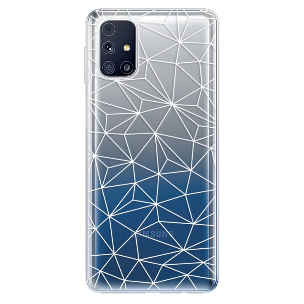 Odolné silikonové pouzdro iSaprio - Abstract Triangles 03 - white - Samsung Galaxy M31s