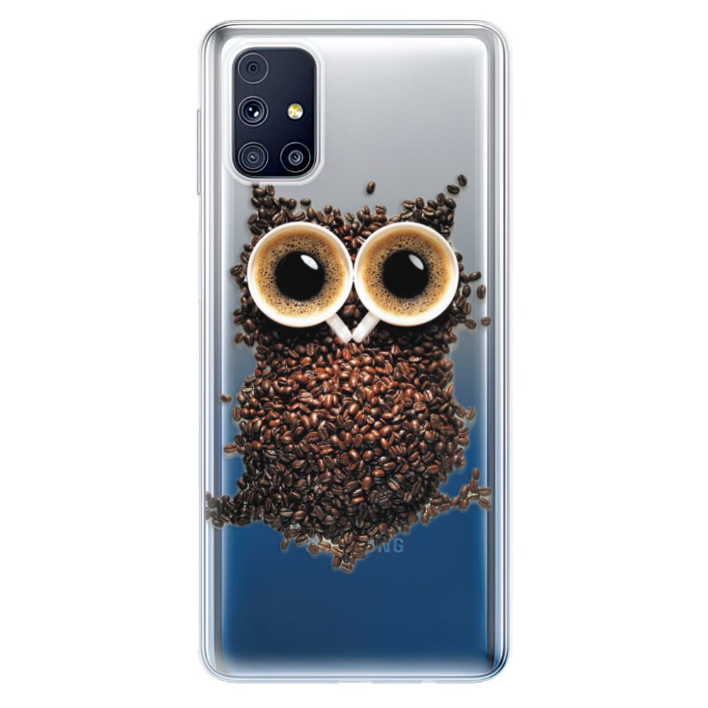 Odolné silikonové pouzdro iSaprio - Owl And Coffee na mobil Samsung Galaxy M31s (Odolný silikonový kryt, obal, pouzdro iSaprio - Owl And Coffee na mobilní telefon Samsung Galaxy M31s)